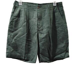 SANDY BAY- 36-DARKER OLIVE GREEN ,BERMUDAS PLEATED- MADE IN REPUBLIC S. AFRICA